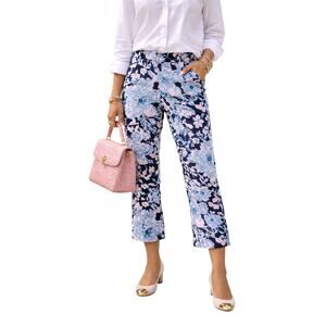 Lilly Pulitzer Kelly High Rise Crop Flare Pants Bright Navy Amore 6